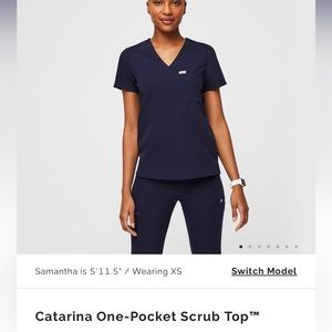 Caterina One Pocket Scrub Top
